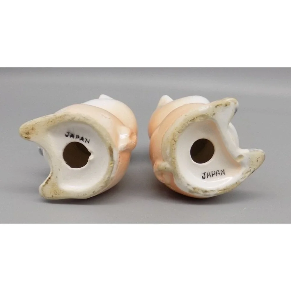 Vintage 50's Pig Salt & Pepper Shakers Japan Ceramic Praying Pig S&P MCM Retro